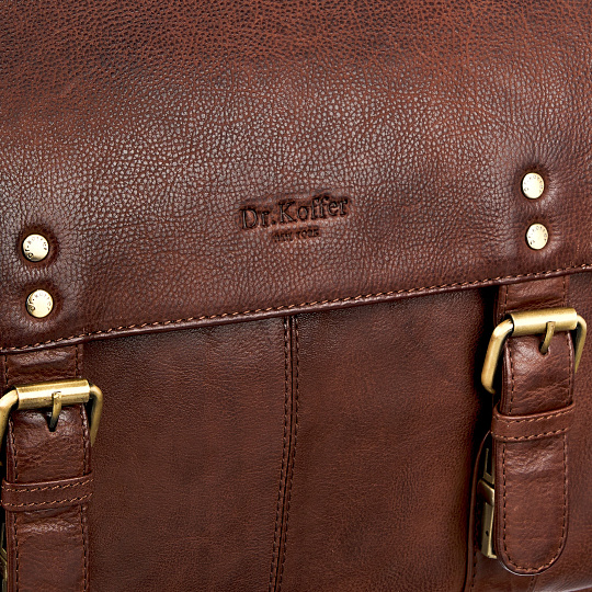 Портфель Dr.Koffer из натуральной кожи темно-коричневый