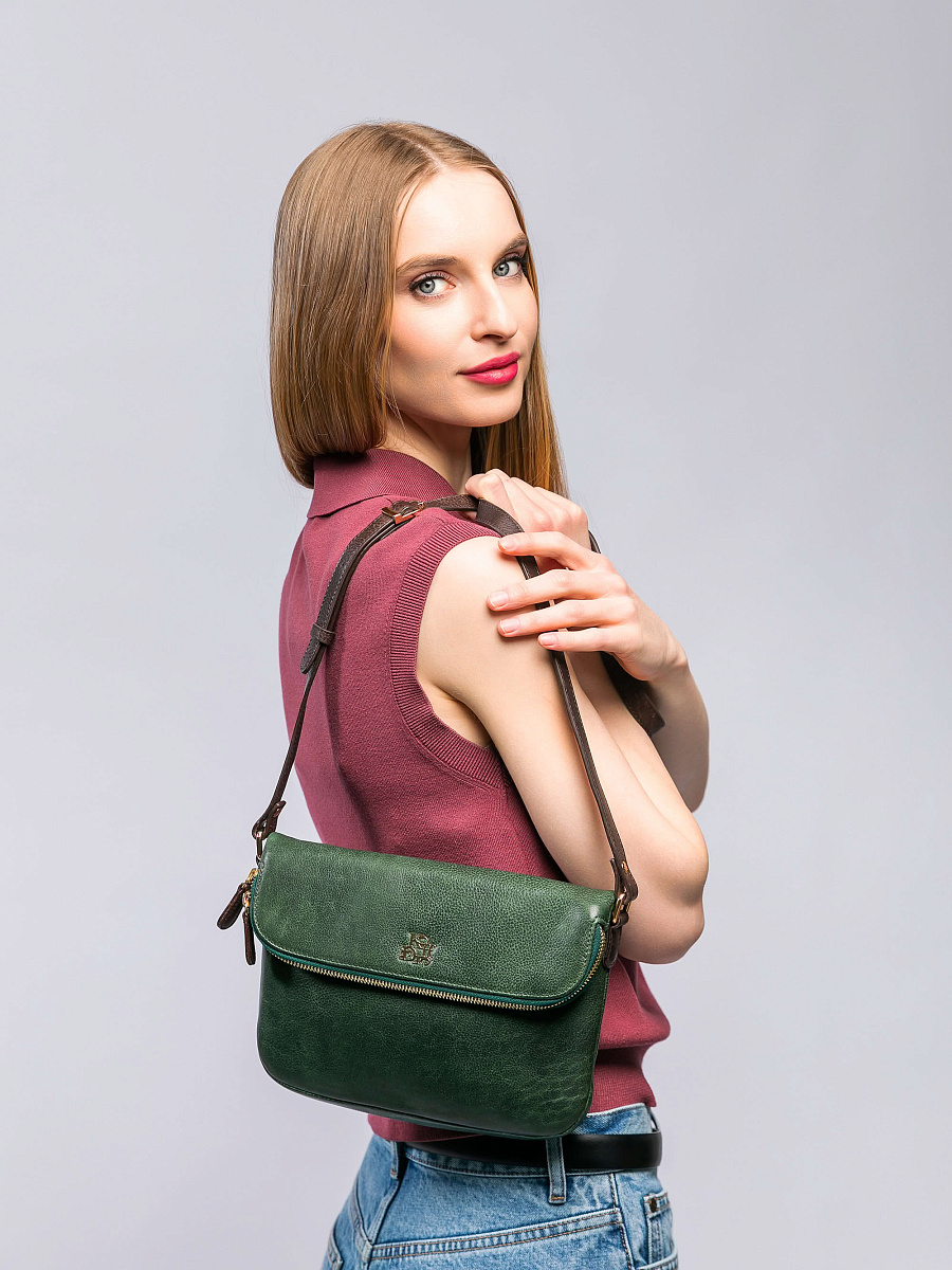 Женская сумка Dr. Koffer из натуральной кожи зеленая