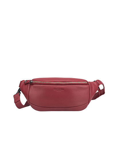 Сумка на пояс Dr. Koffer из натуральной кожи бордовая