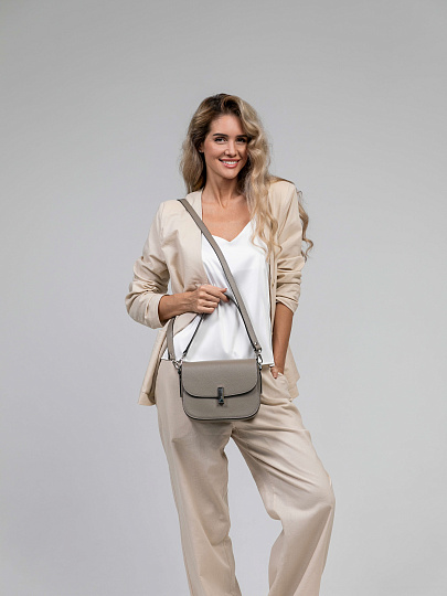 Женская сумка Dr.Koffer из натуральной кожи бежевая