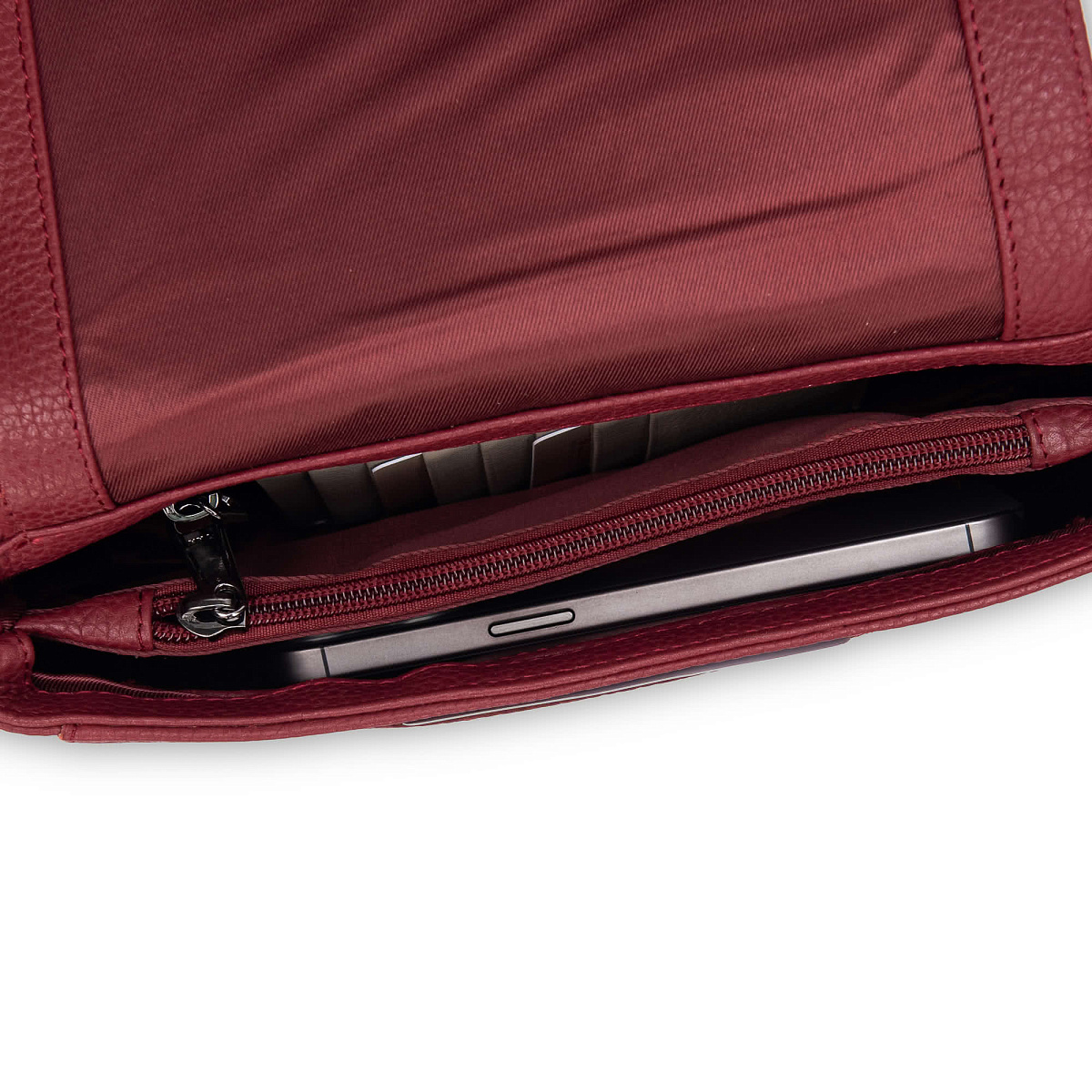 Женская сумка Dr.Koffer из натуральной кожи бордовая