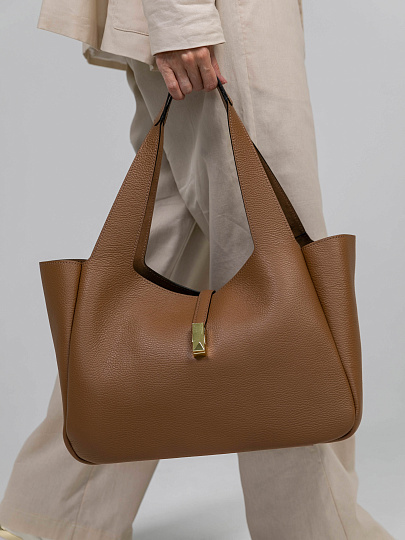 Женская сумка Dr.Koffer из натуральной кожи коричневая