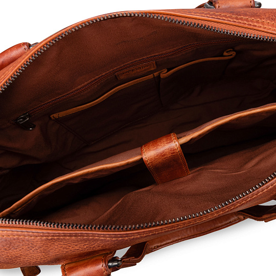 Деловая сумка Dr.Koffer из натуральной кожи коричневая