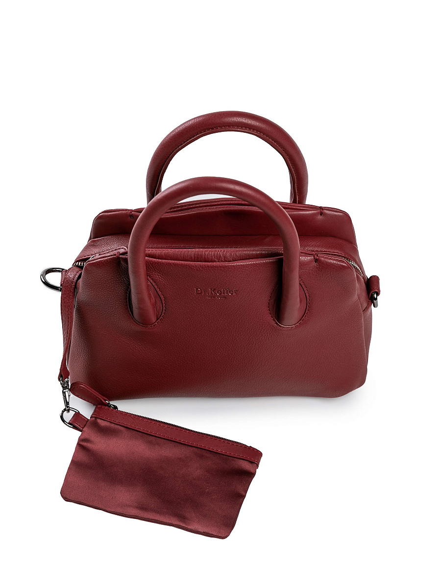 Женская сумка Dr.Koffer из натуральной кожи бордовая