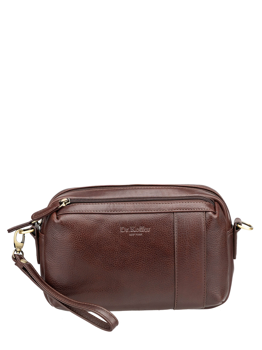 Сумка-визитка Dr. Koffer из натуральной кожи коричневая