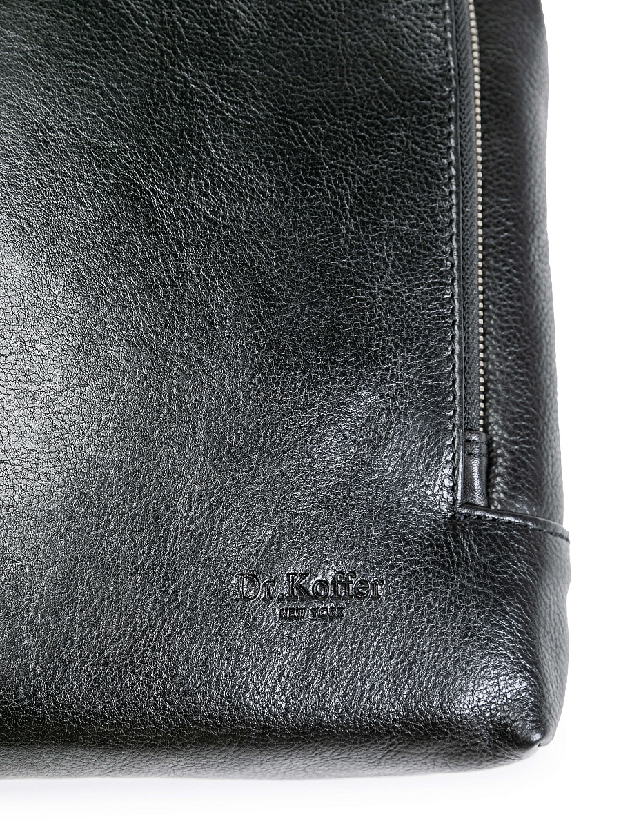 Сумка через плечо Dr.Koffer из натуральной кожи черная