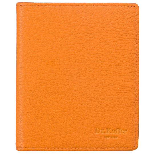 Визитница Dr.Koffer из натуральной кожи оранжевая