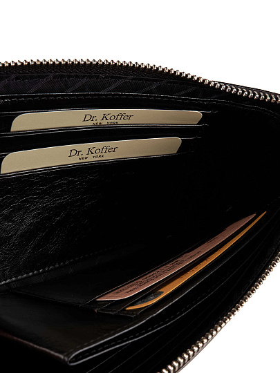 Портмоне Dr.Koffer из натуральной кожи черное