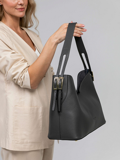 Женская сумка Dr.Koffer из натуральной кожи серая