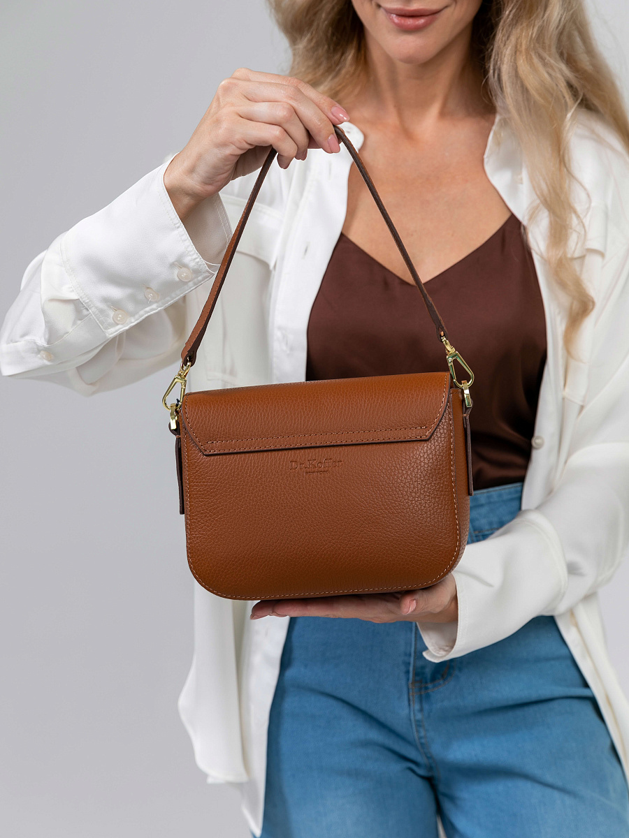 Женская сумка Dr.Koffer из натуральной кожи коричневая