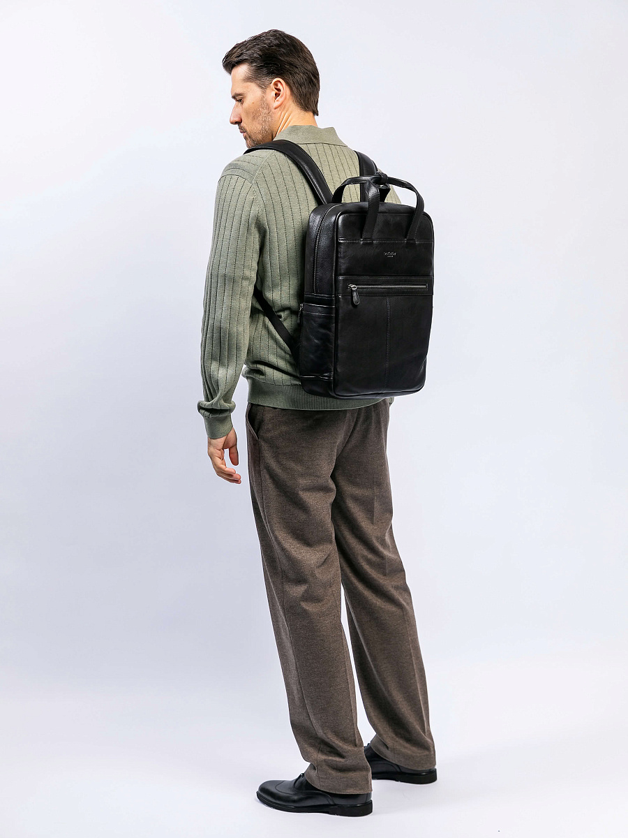 Рюкзак Dr. Koffer из натуральной кожи черный