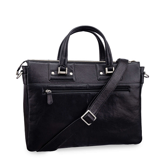 Деловая сумка Dr.Koffer из натуральной кожи черная