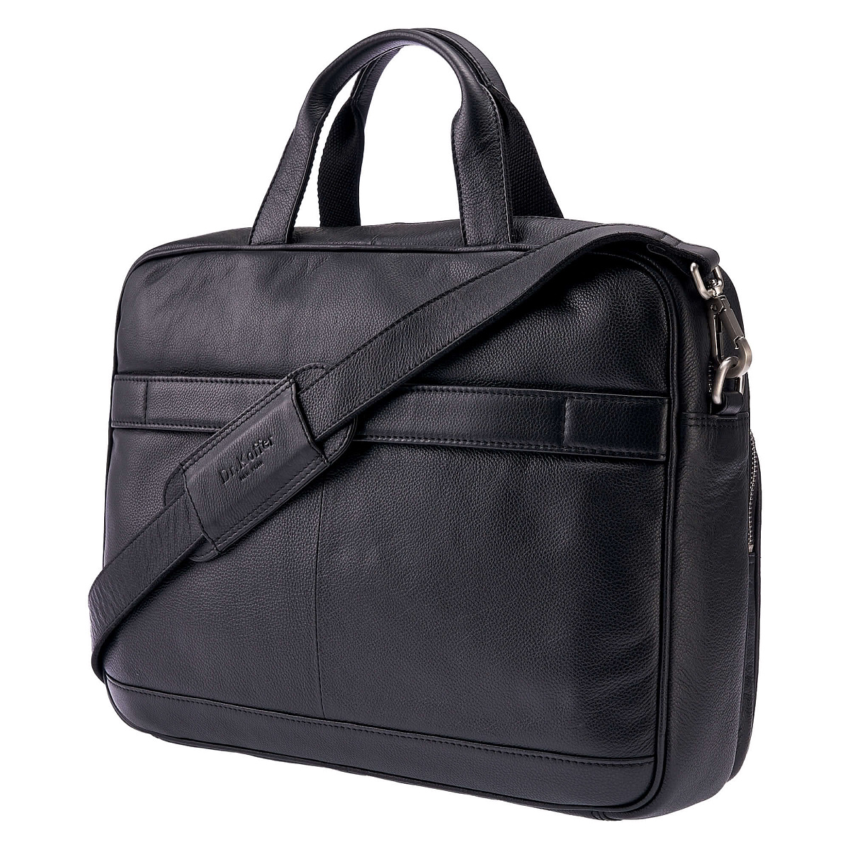 Деловая сумка Dr.Koffer из натуральной кожи черная