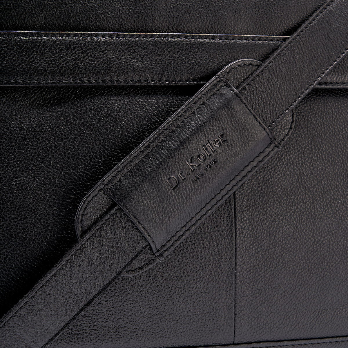 Деловая сумка Dr.Koffer из натуральной кожи черная