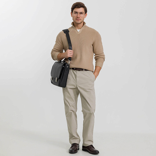 Портфель Dr.Koffer из натуральной кожи черный