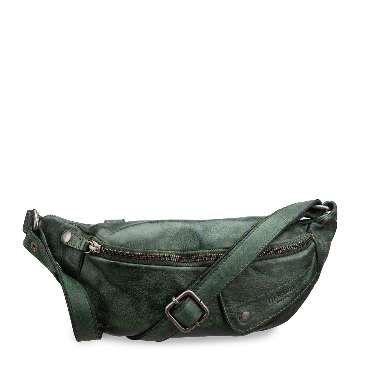 Сумка на пояс Dr. Koffer из натуральной кожи зеленая