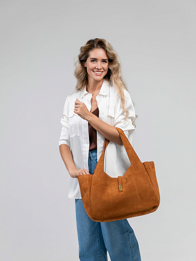 Женская сумка Dr.Koffer из натуральной кожи рыже-коричневая