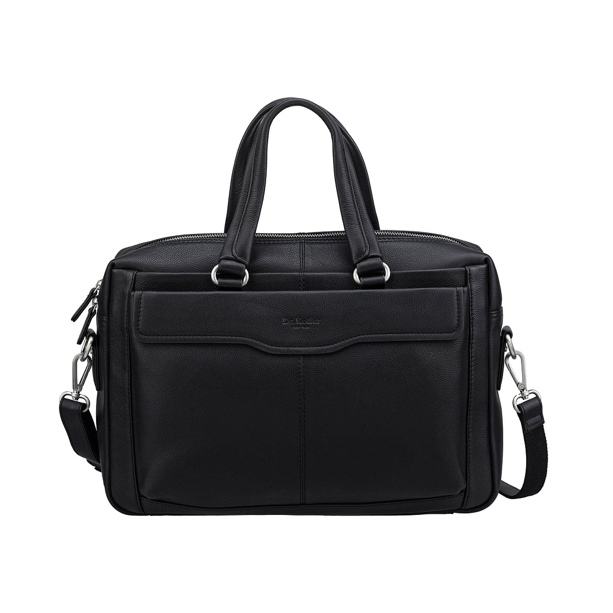 Деловая сумка Dr.Koffer из натуральной кожи черная