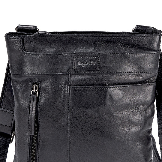 Сумка через плечо Dr.Koffer из натуральной кожи черная