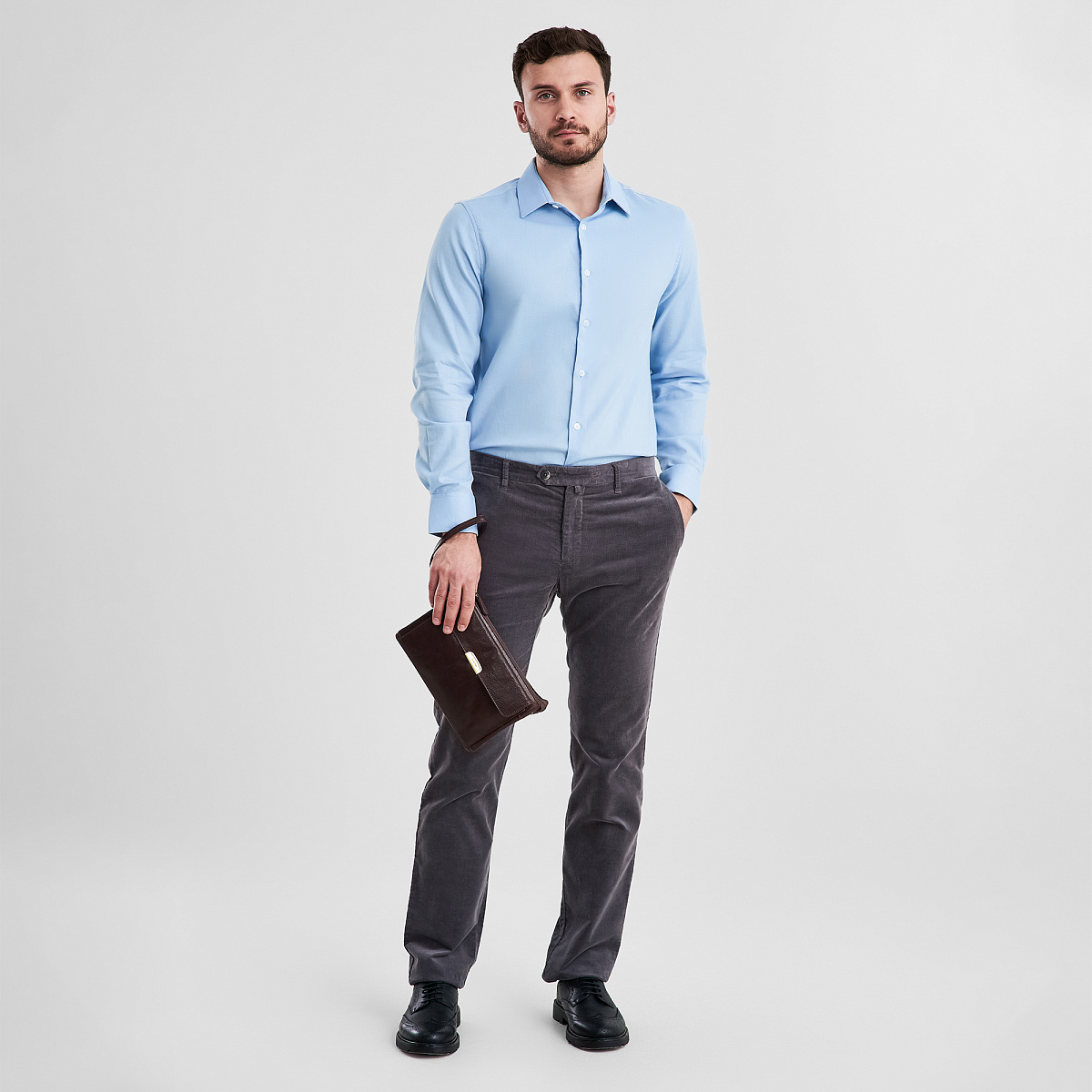 Сумка барсетка из натуральной кожи Dr. Koffer коричневая