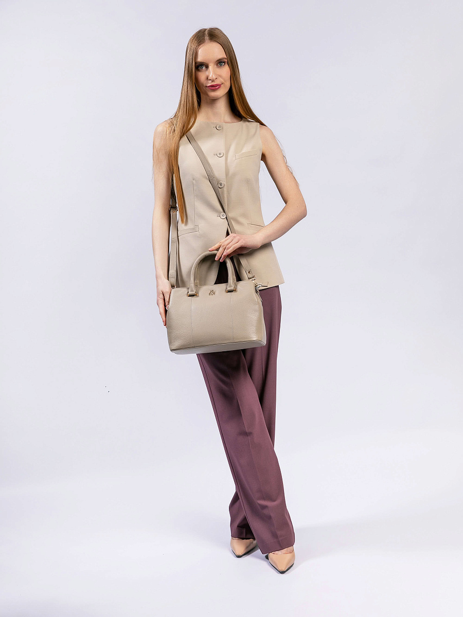 Женская сумка Dr. Koffer из натуральной кожи бежевая