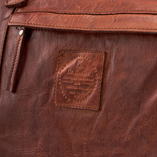 Сумка дорожная Dr.Koffer из натуральной кожи коричневая