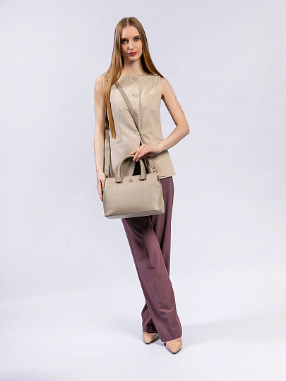 Женская сумка Dr. Koffer из натуральной кожи бежевая