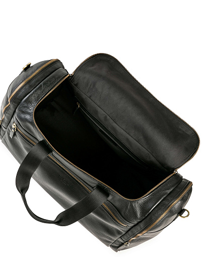 Дорожная сумка Dr. Koffer из натуральной кожи черная