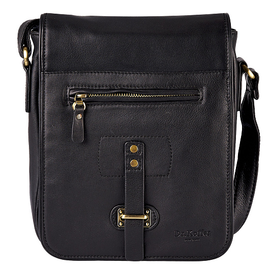 Сумка через плечо Dr.Koffer из натуральной кожи черная