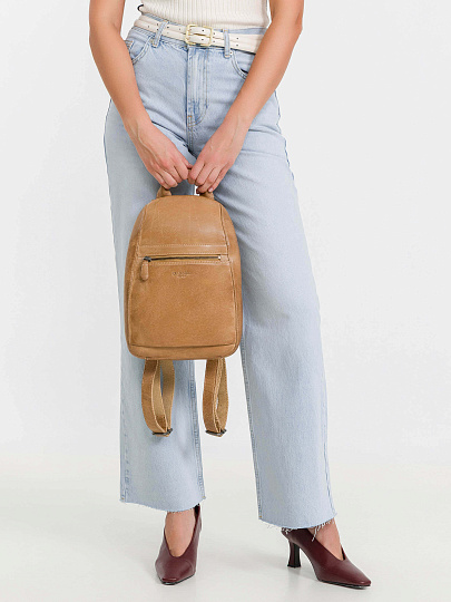 Рюкзак Dr.Koffer из натуральной кожи бежевый