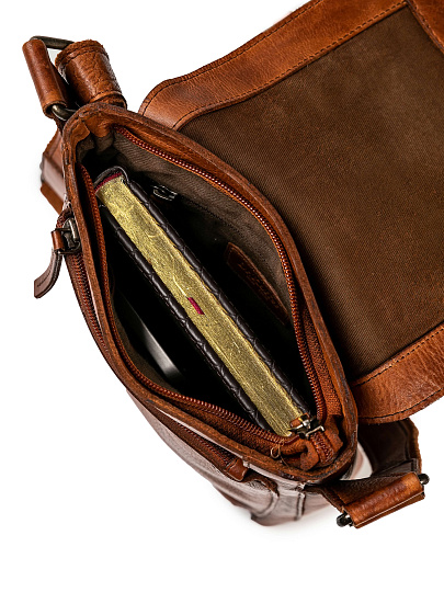 Сумка через плечо Dr.Koffer из натуральной кожи коричневая