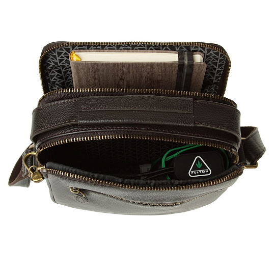 Сумка через плечо Dr.Koffer из натуральной кожи коричневая