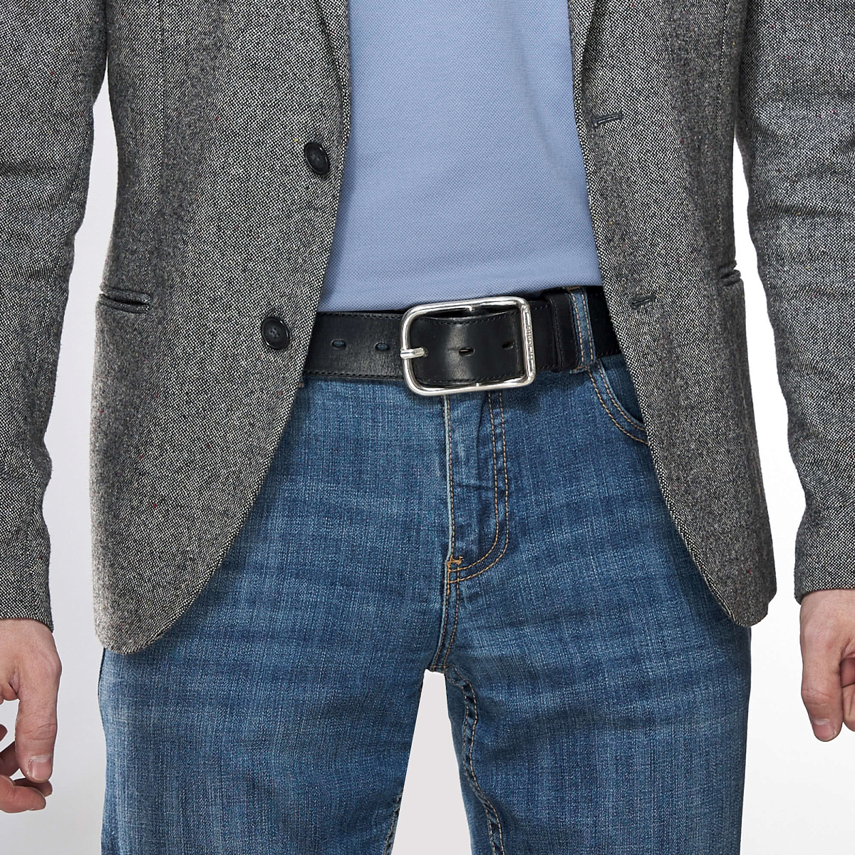 Ремень Dr. Koffer из натуральной кожи черный