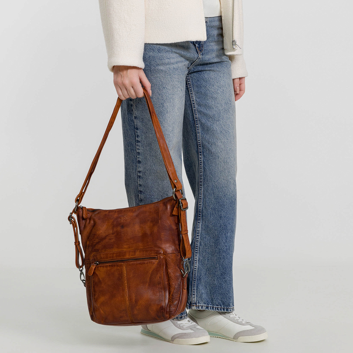 Сумка через плечо Dr.Koffer из натуральной кожи коричневая