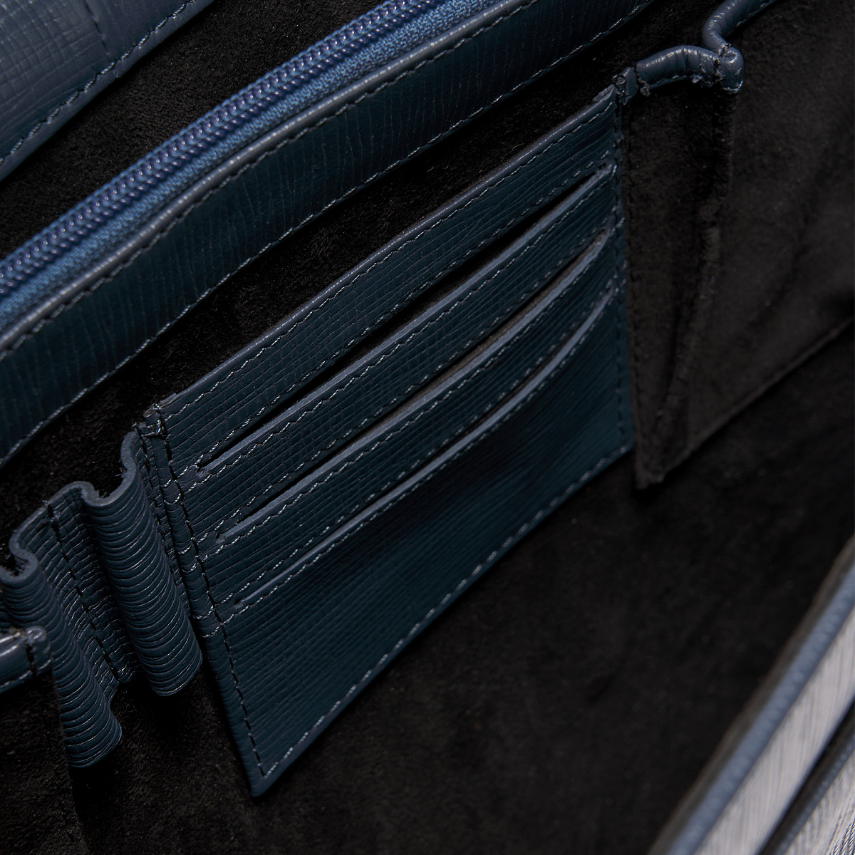 Портфель Dr.Koffer из натуральной кожи синий