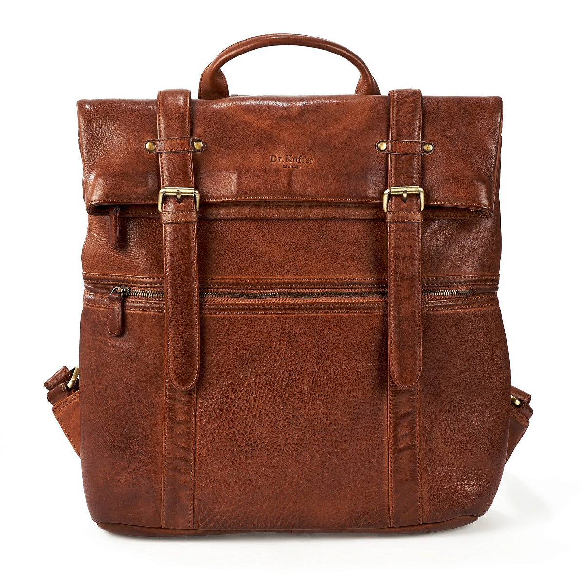 Рюкзак Dr.Koffer из натуральной кожи светло-коричневый