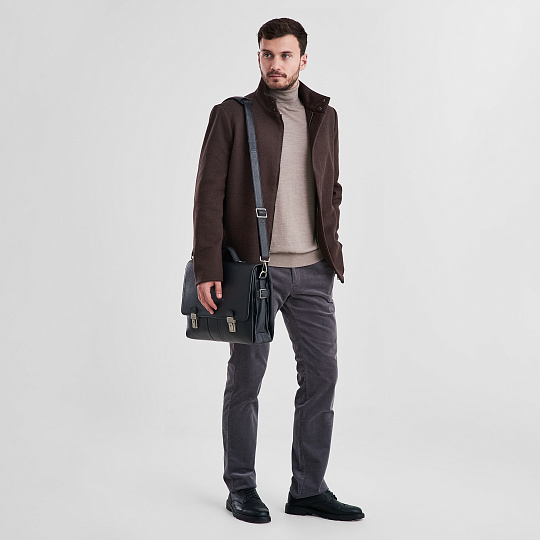 Портфель Dr.Koffer из натуральной кожи черный