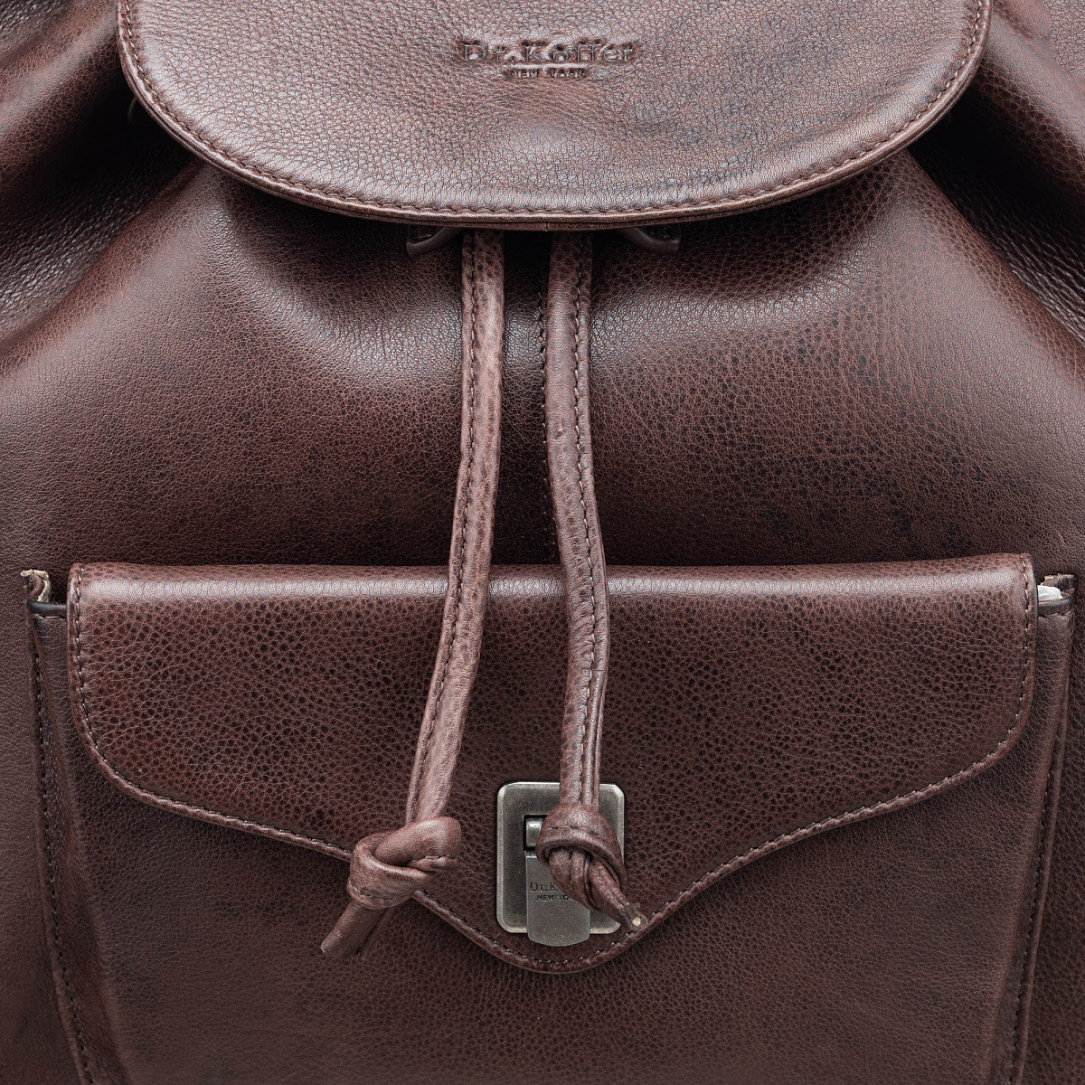 Рюкзак Dr.Koffer из натуральной кожи темно-коричневый