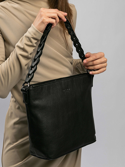 Женская сумка Dr.Koffer из натуральной кожи чёрная