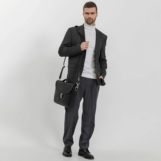 Портфель Dr.Koffer из натуральной кожи черный