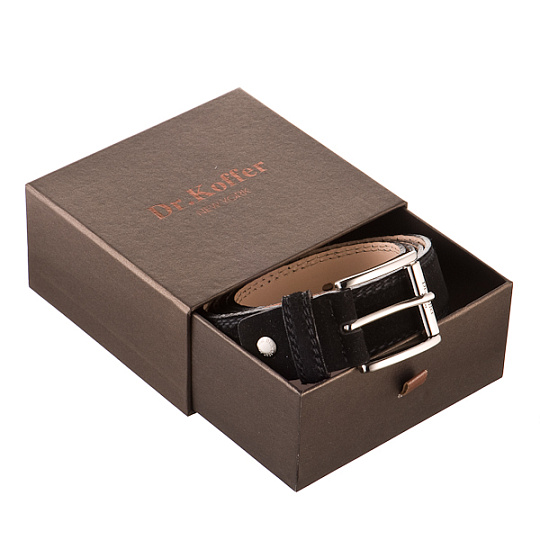 Ремень Dr. Koffer из натуральной кожи черный