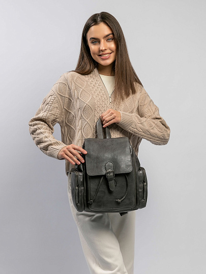 Рюкзак Dr.Koffer из натуральной кожи серый