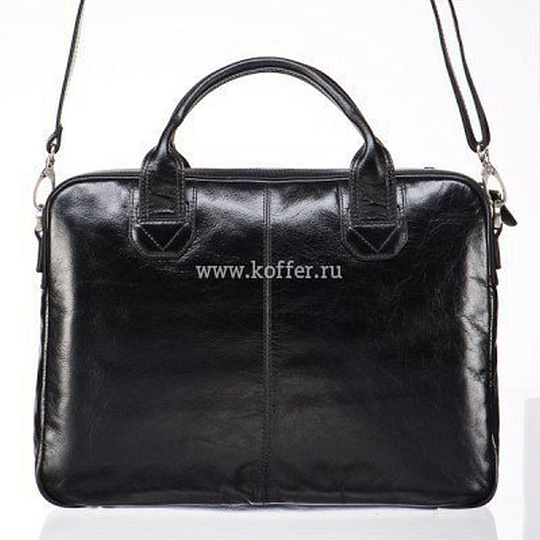 Деловая сумка Dr.Koffer из натуральной кожи черная