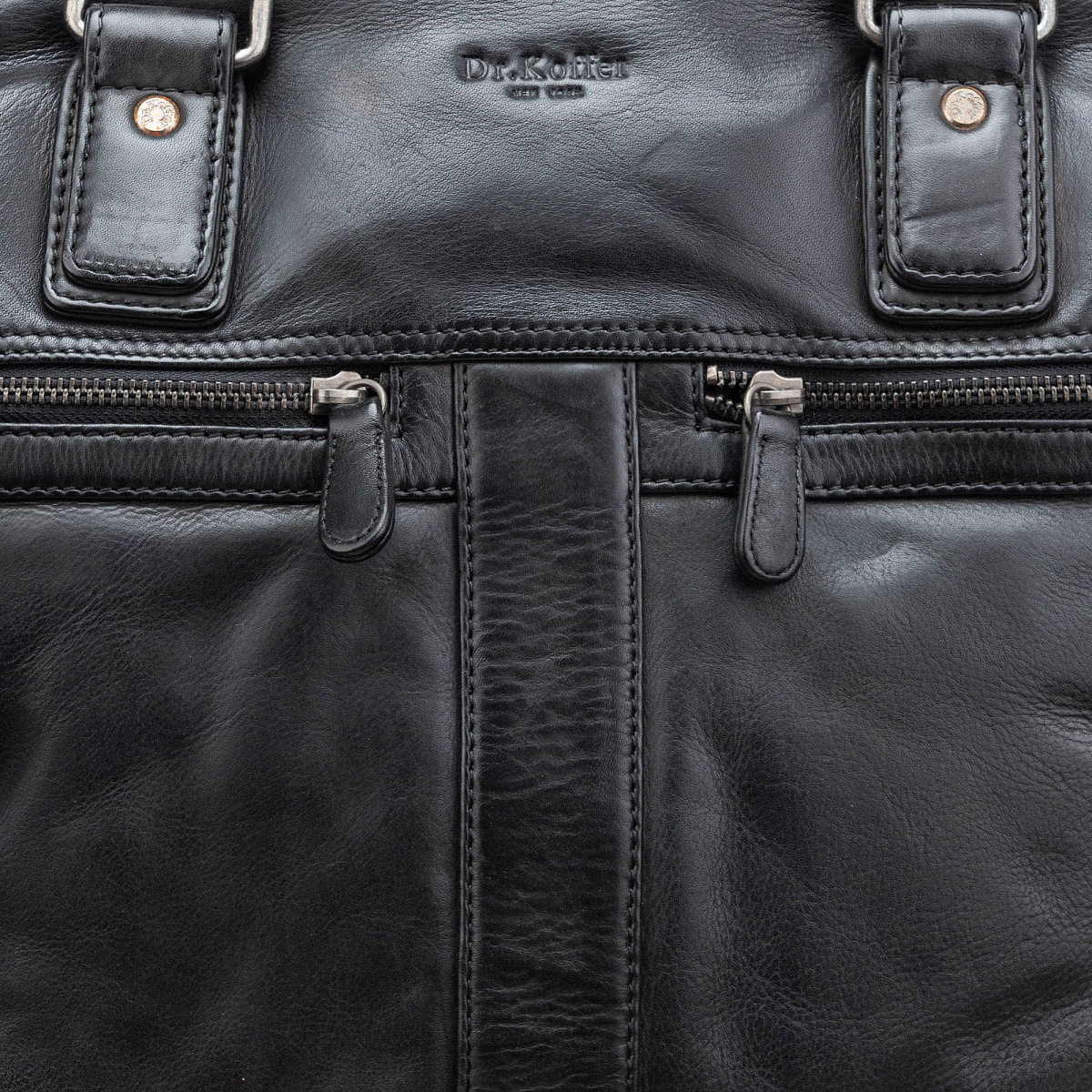 Деловая сумка Dr.Koffer из натуральной кожи черная