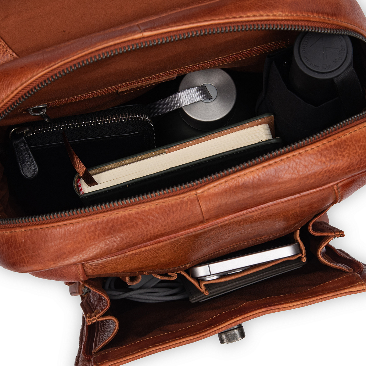 Рюкзак Dr.Koffer из натуральной кожи светло-коричневый