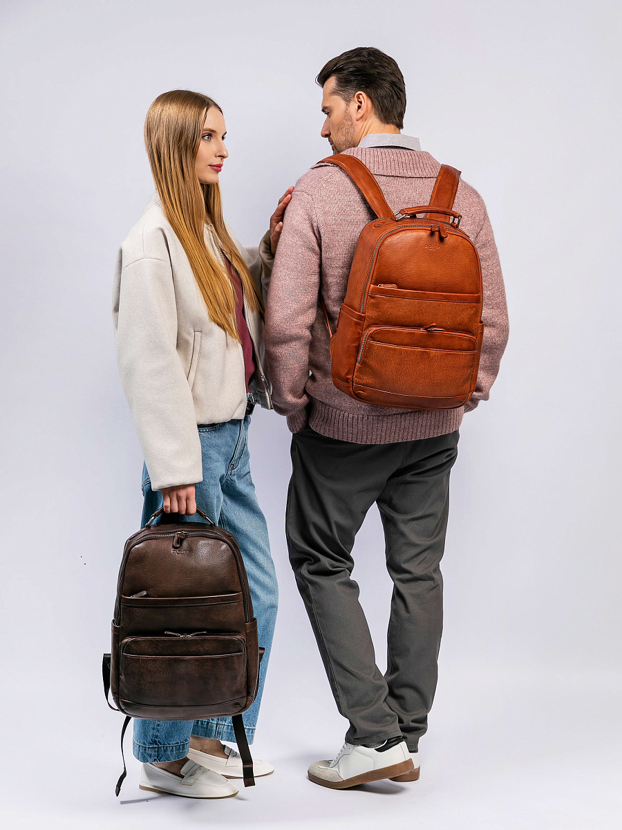 Рюкзак Dr. Koffer из натуральной кожи коричневый