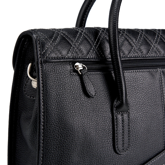 Деловая сумка Dr.Koffer из натуральной кожи черная