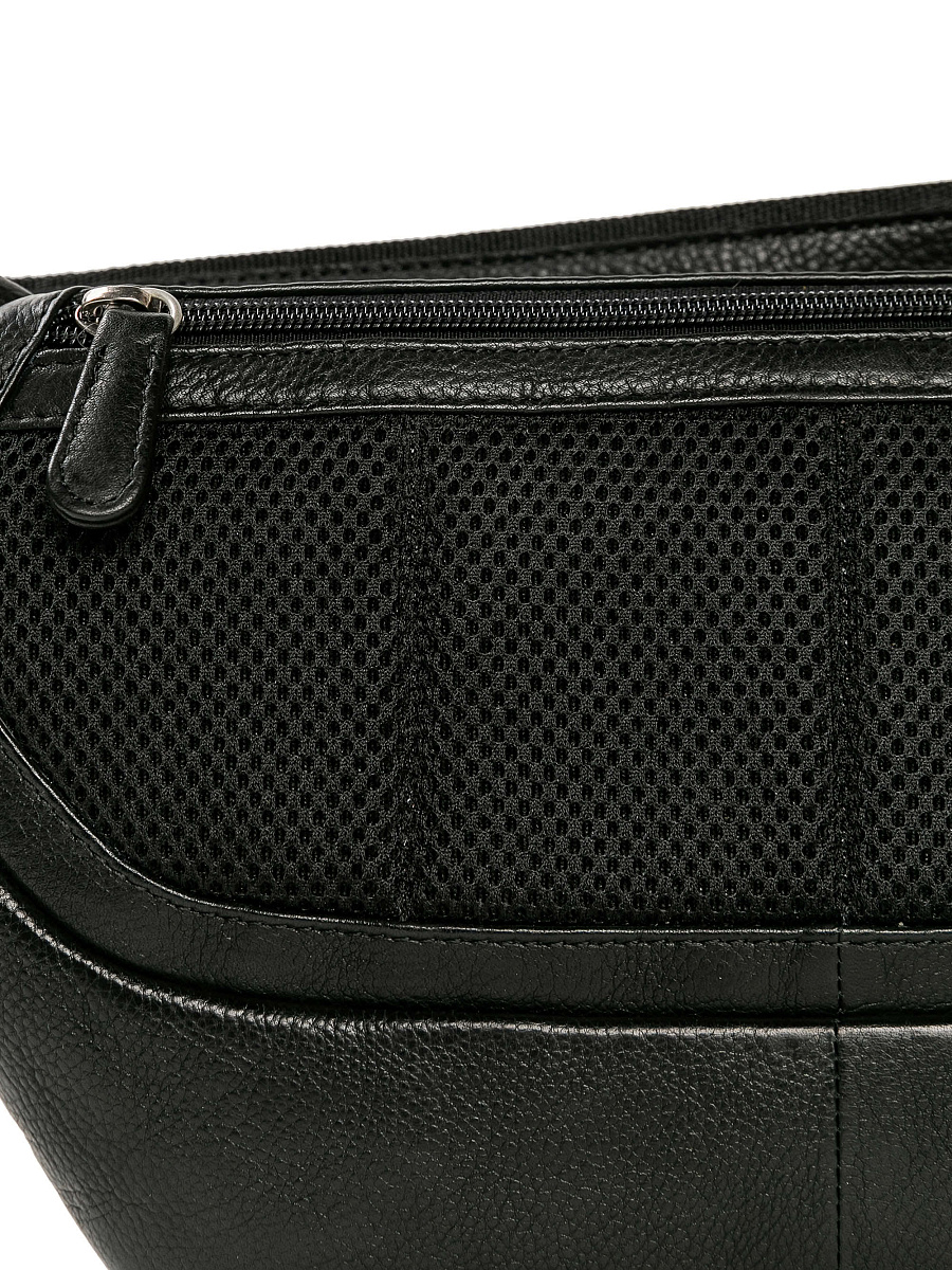 Сумка на пояс Dr. Koffer из натуральной кожи черная