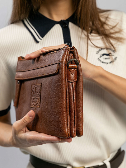 Сумка через плечо Dr.Koffer из натуральной кожи коричневая