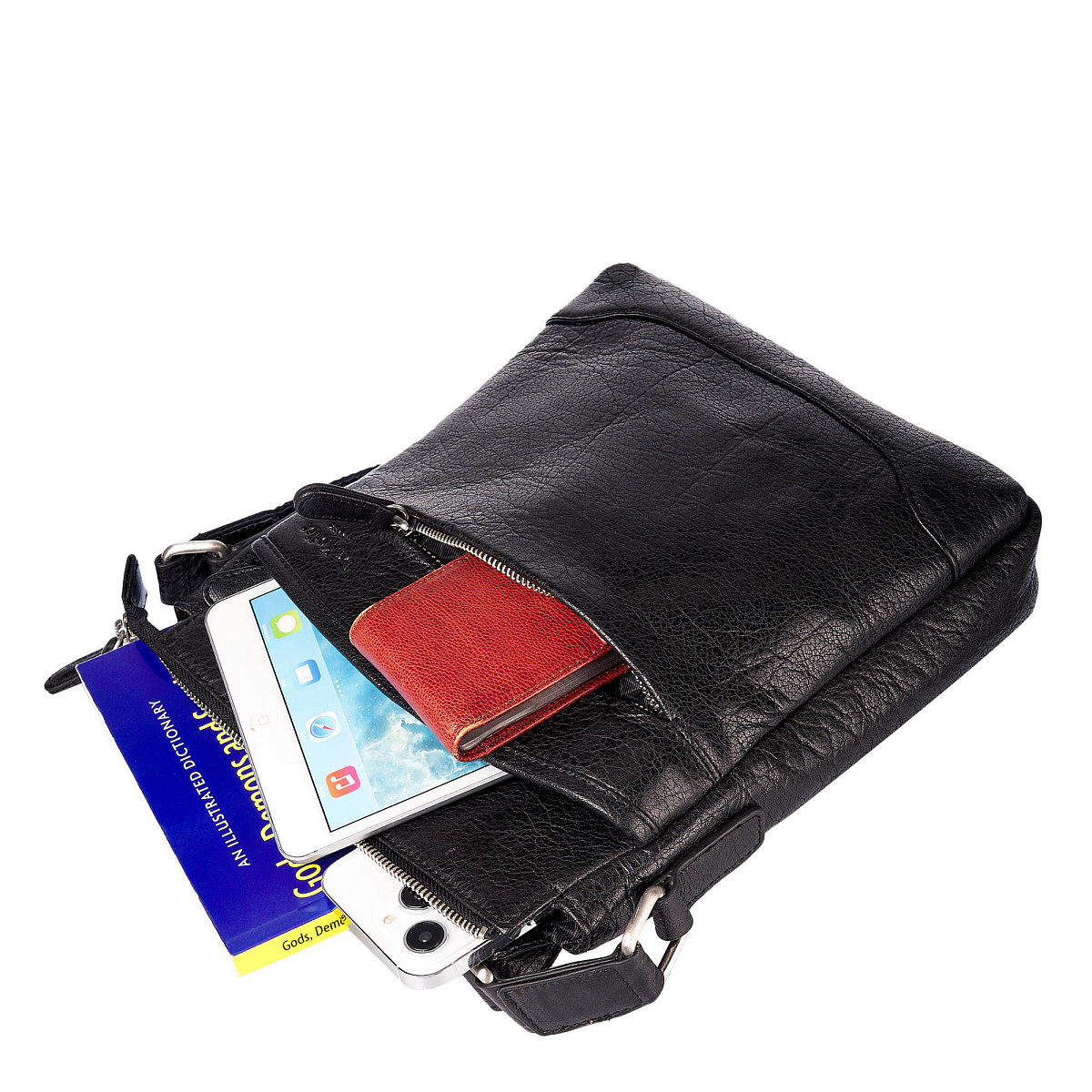 Сумка через плечо Dr.Koffer из натуральной кожи черная